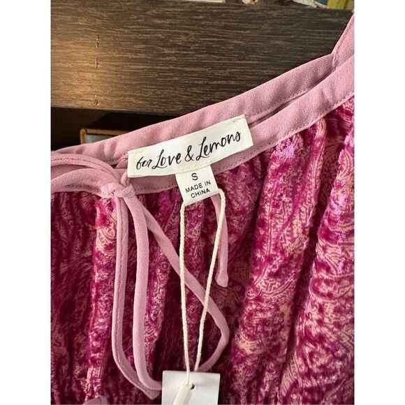 NWT For Love & Lemons Felicity Pink Mini Dress Size Small - Picture 7 of 9
